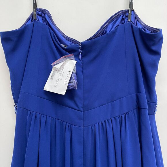City Chic Women's Dress Size L 20 Blue Strapless Spaghetti Straps NWOT - Picture 6 of 11